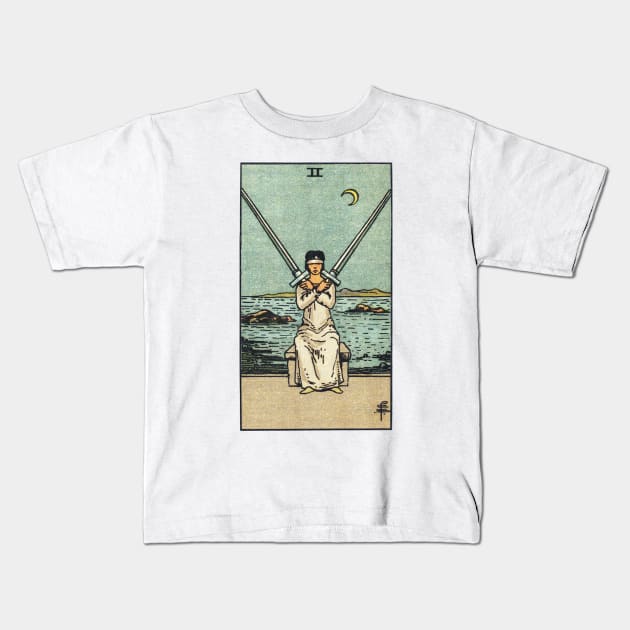 TWO OF SWORDS Kids T-Shirt by WAITE-SMITH VINTAGE ART